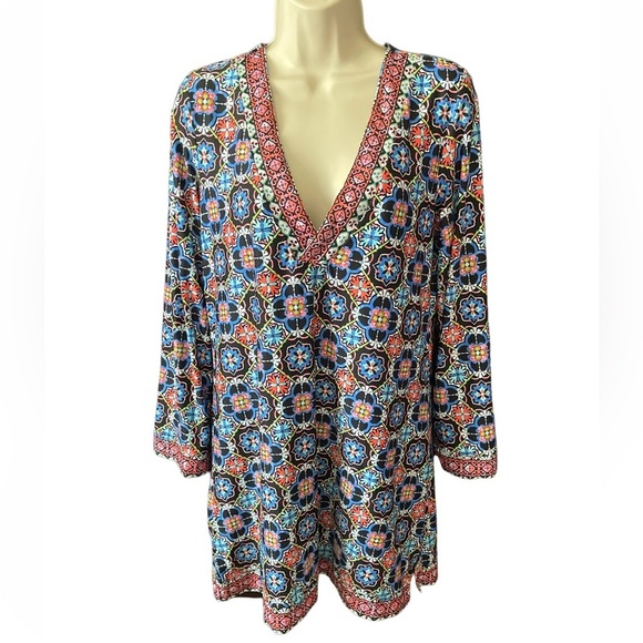 La Blanca Womens Tunic Swimsuit Cover-up Multicolor Stretch Size Small EUC - Picture 3 of 10